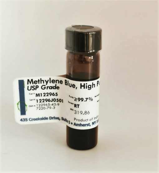 Methylene Blue powder in glass flask